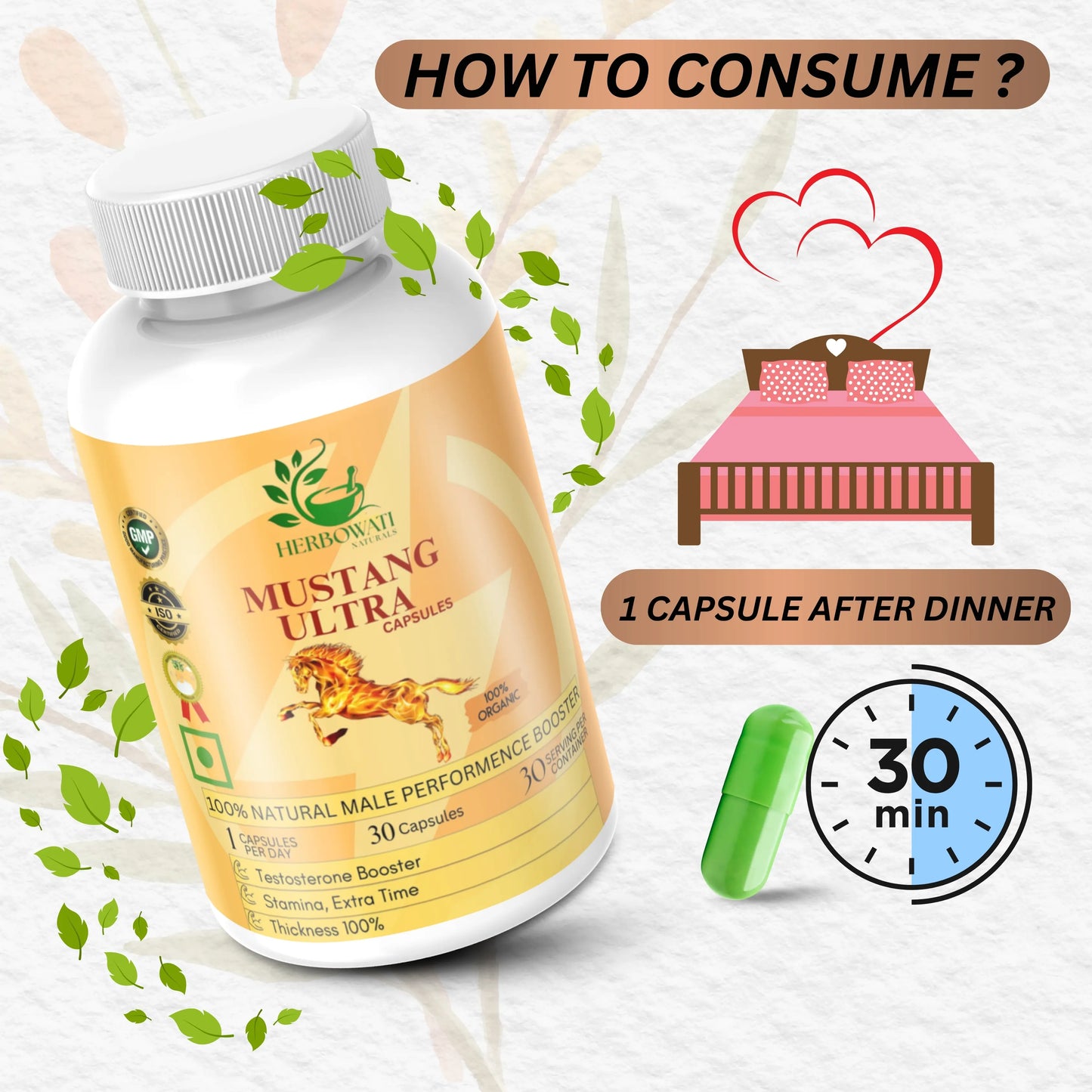 Mustang Ultra for Testosterone LevelΒ Boost (30 Capsules)