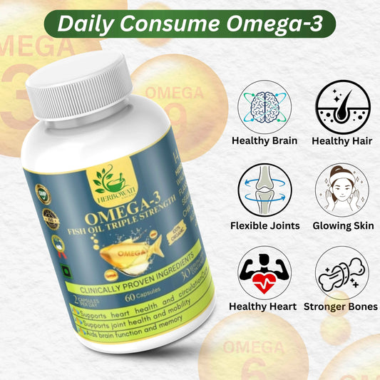 Omega-3 Fish Oil Triple Strength – Heart, Joint & Brain Support (60 Softgels)