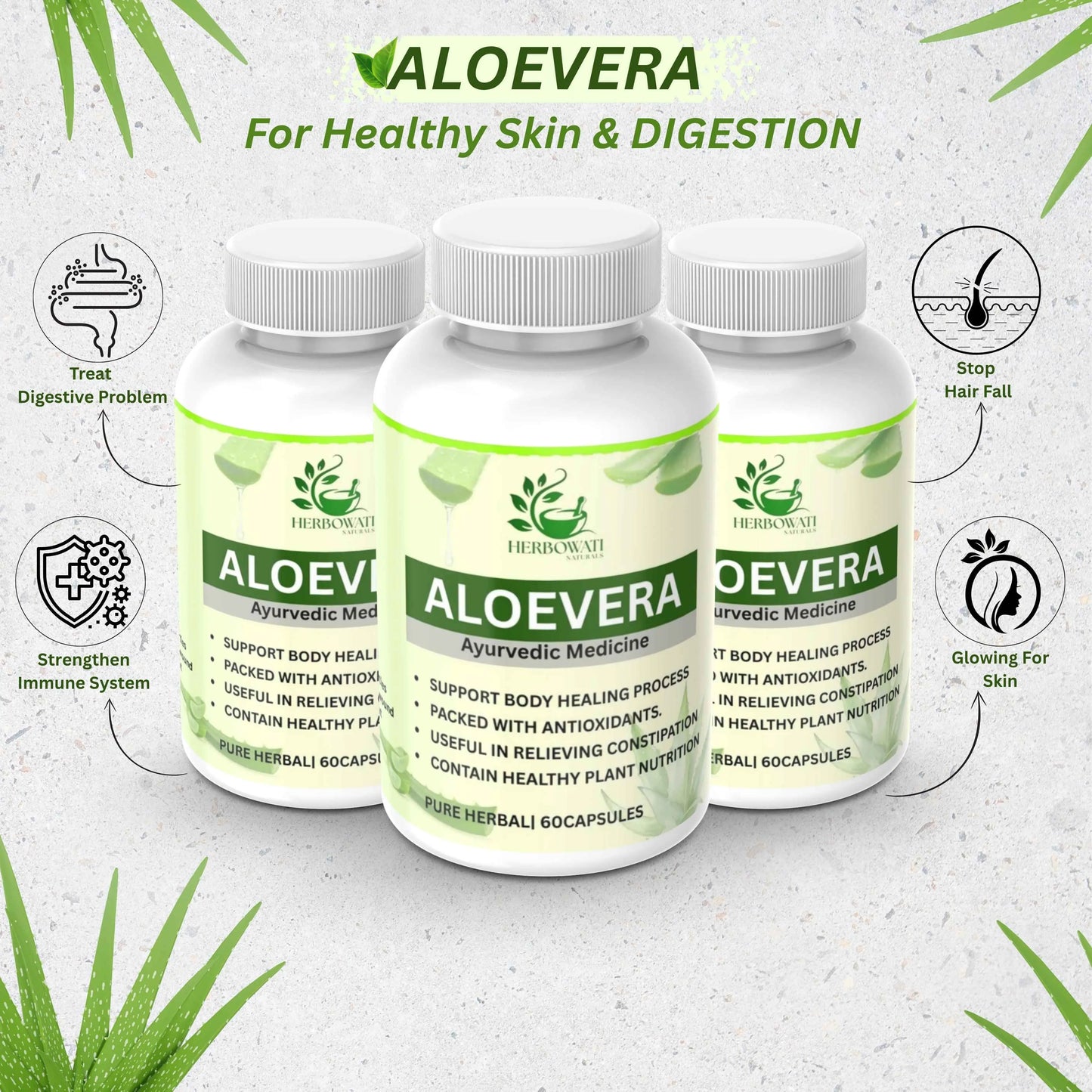 Aloe Vera Ayurvedic Capsules (60 Caps)