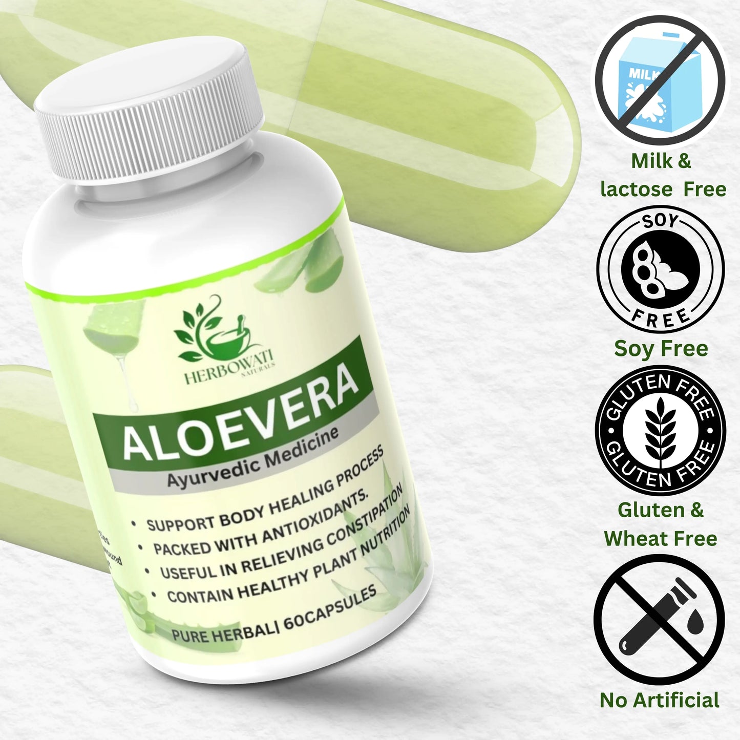 Aloe Vera Ayurvedic Capsules (60 Caps)