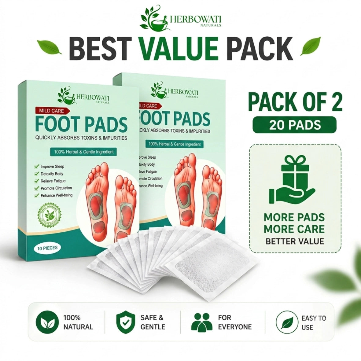 🌿Pure Herbal & Ginger🫚Detox Foot Patches Body Detox 🌿• Liver Support 😴• Better Sleep & ⚡Active Mornings 👉BUY 10 GET 20 FREE 🎉(Pack of 30)  Option 2