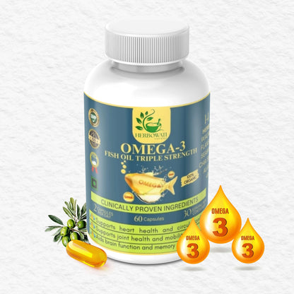 Omega-3 Fish Oil Triple Strength – Heart, Joint & Brain Support (60 Softgels)