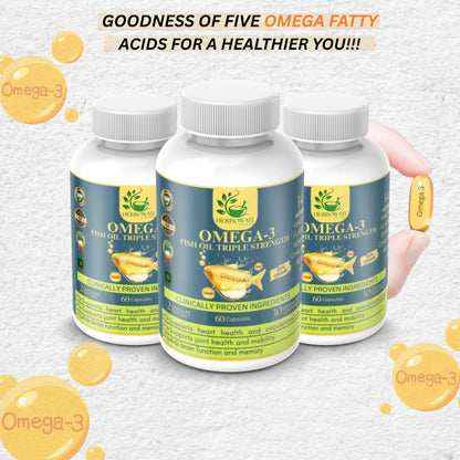 Omega-3 Fish Oil Triple Strength – Heart, Joint & Brain Support (60 Softgels)